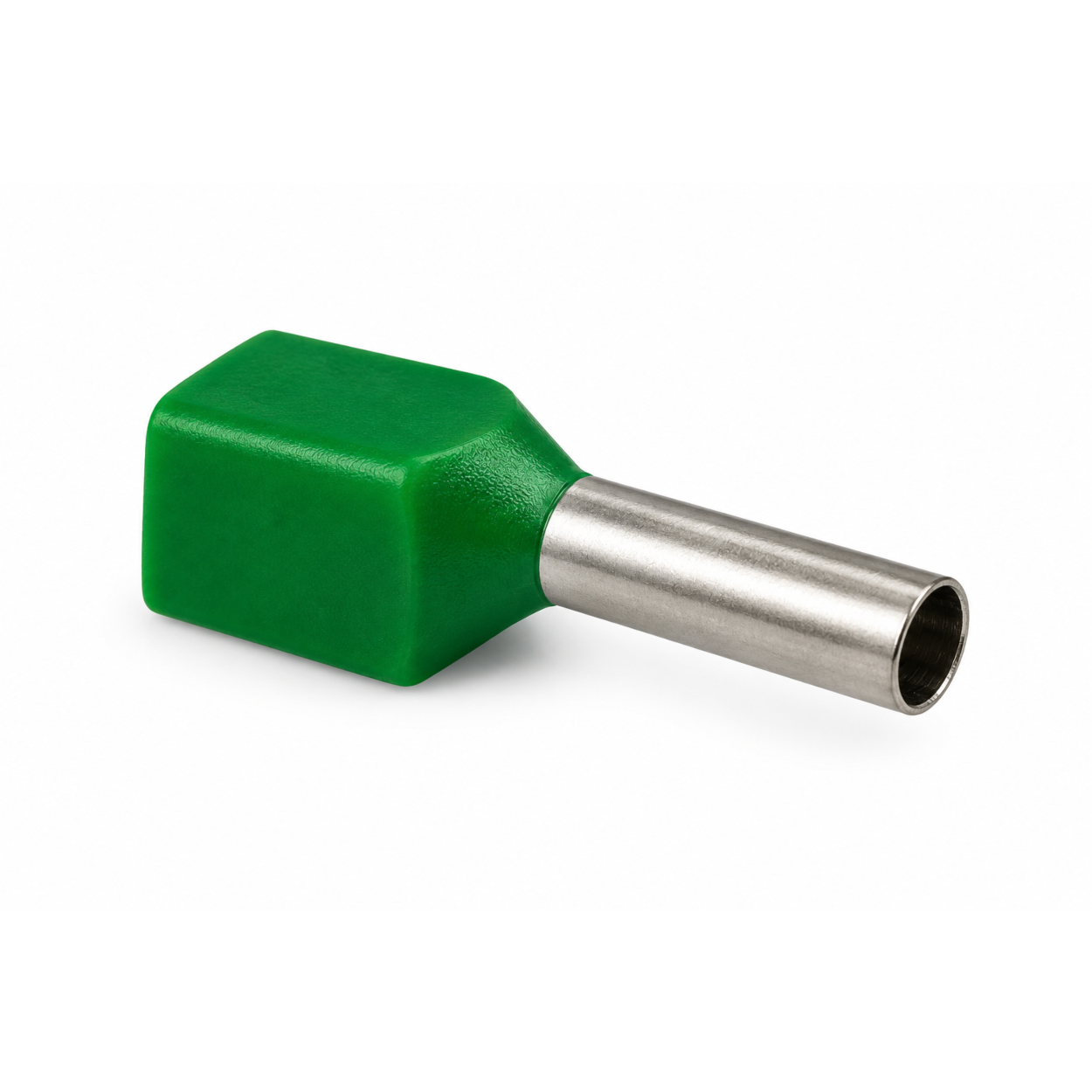 Twin Insulated Bootlace Ferrule 10mm Pin Green for Terminal Blocks TE7510