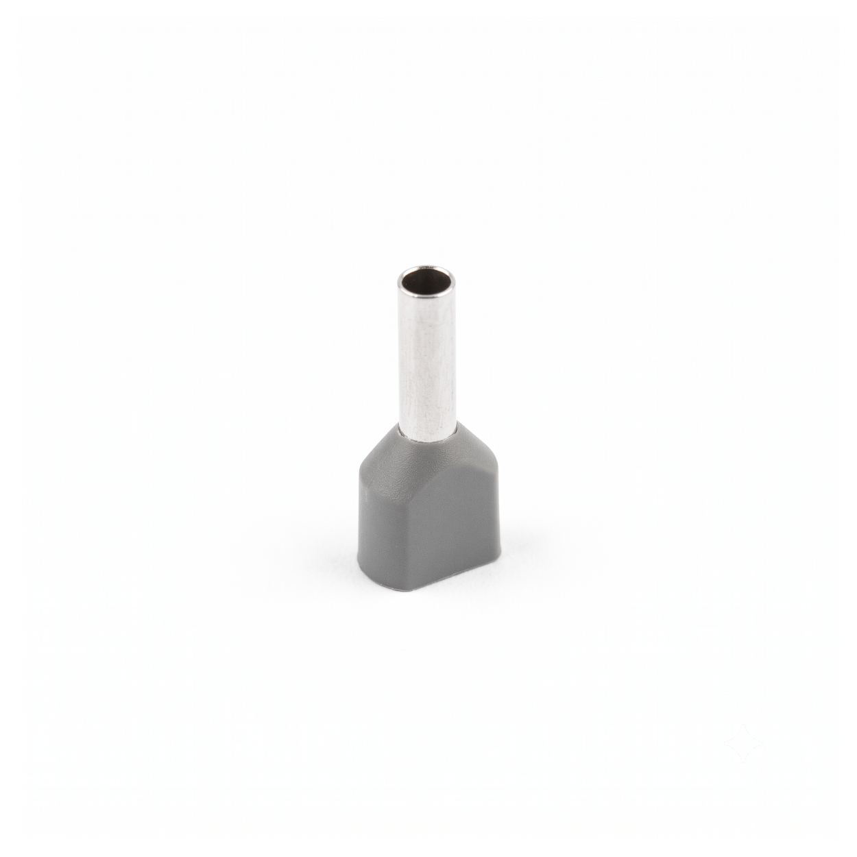 Twin Insulated Bootlace Wire Crimp Ferrule End Terminal Lug-Grey-1 sqmm
