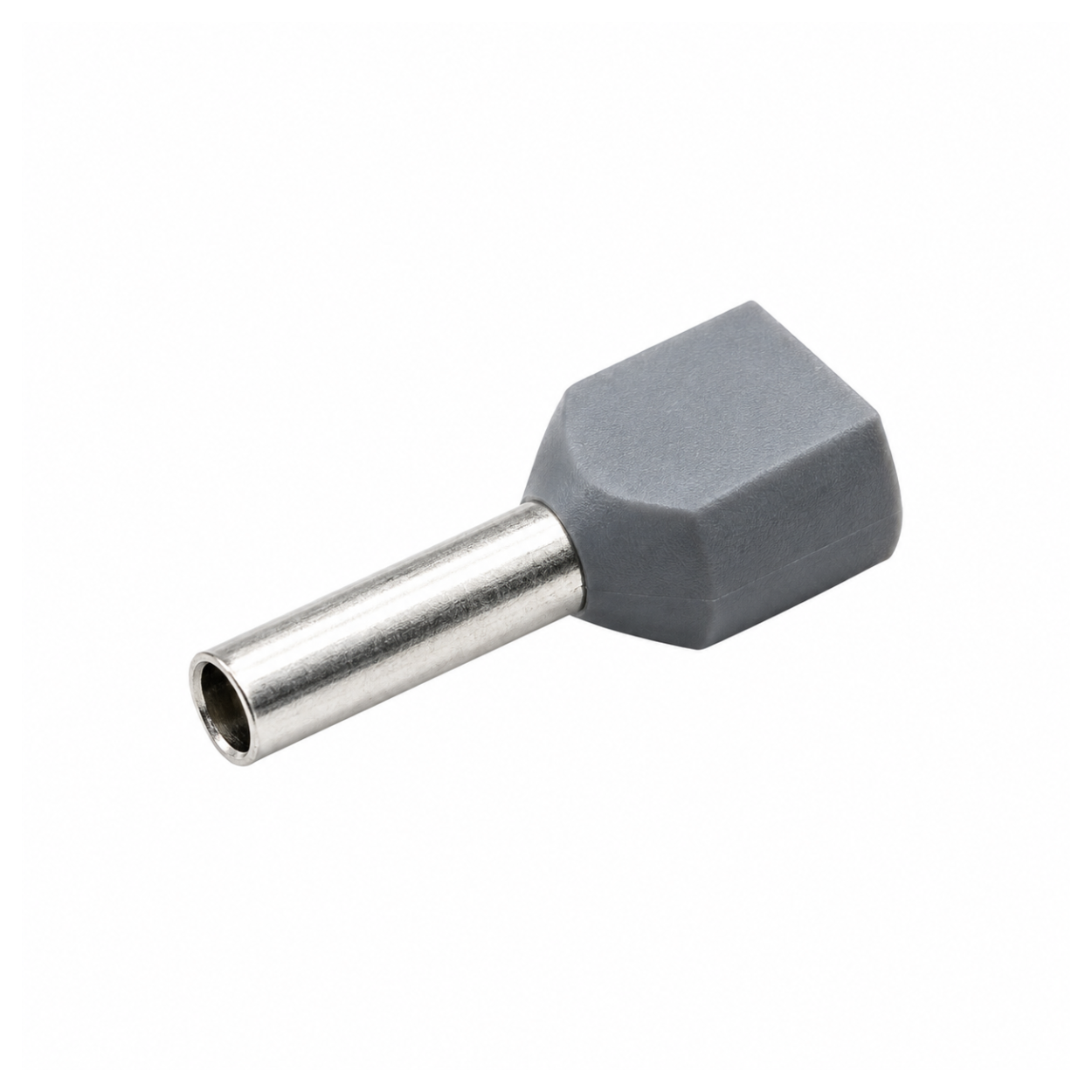 Twin Insulated Bootlace Wire Crimp Ferrule End Terminal Lug-Grey-0.75 sqmm
