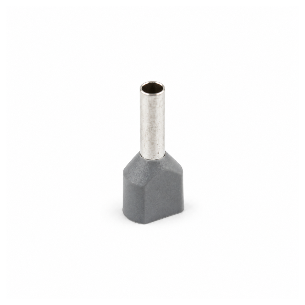 Twin Insulated Bootlace Wire Crimp Ferrule End Terminal Lug-Grey-4 sqmm
