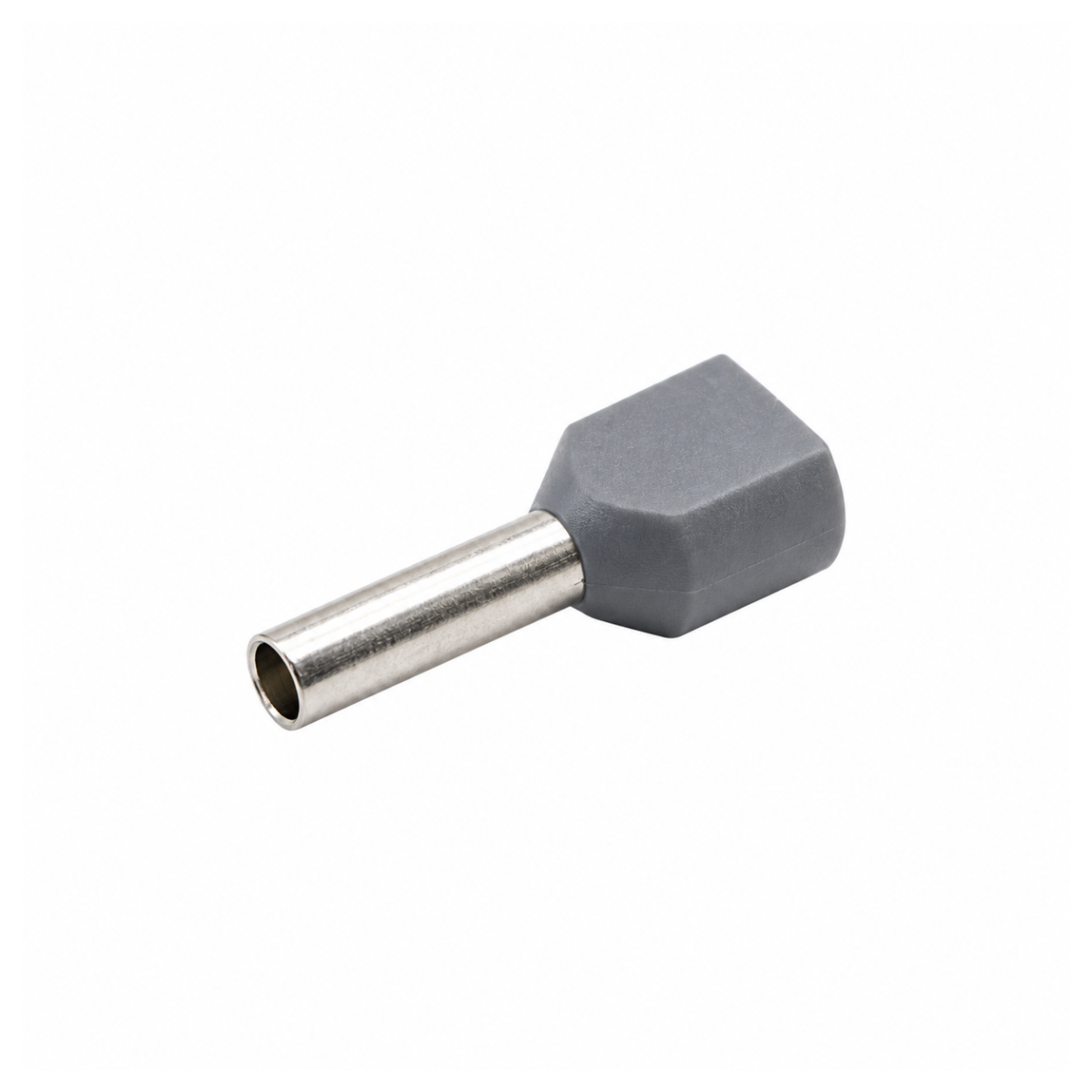Twin Insulated Bootlace Wire Crimp Ferrule End Terminal Lug Grey 1.0 sqmm