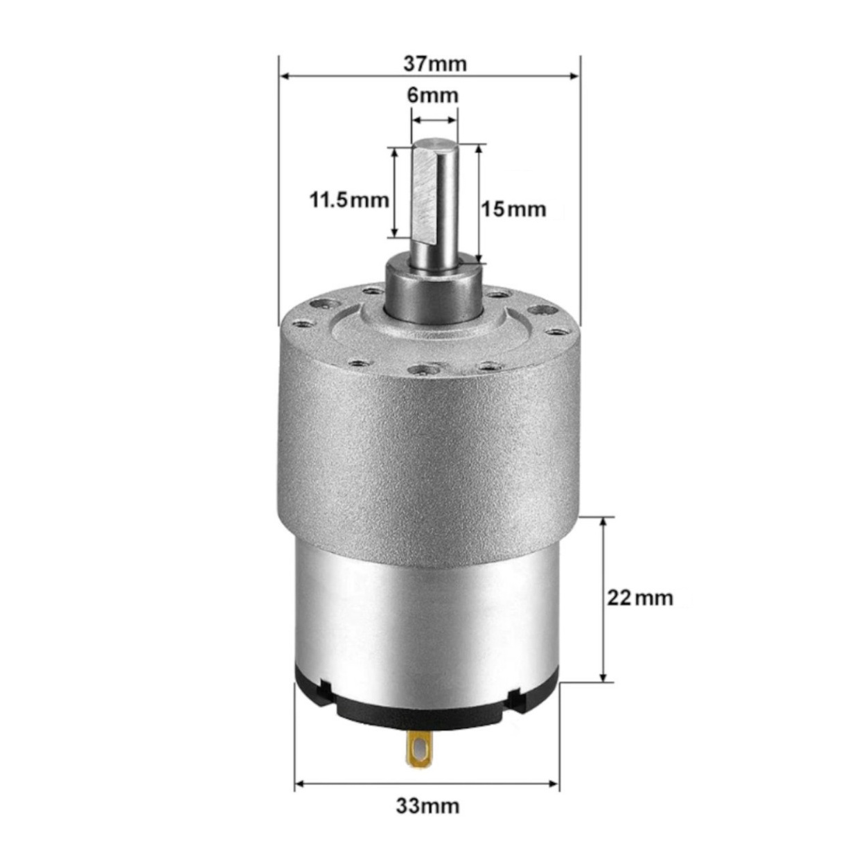 12V DC Micro Speed Reduction Gear Box Motor – 25GA370 – Multiple RPM Options (60/100/10/30RPM) – High Torque