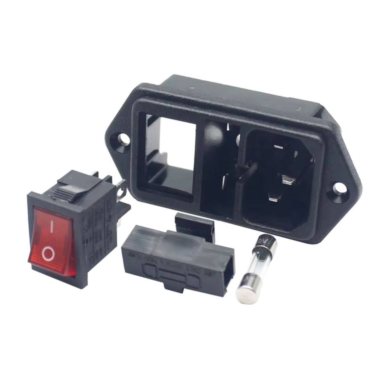 Power Socket With Fuse Wired & Switch - 3 Pin IEC320 C14 Connector With ...