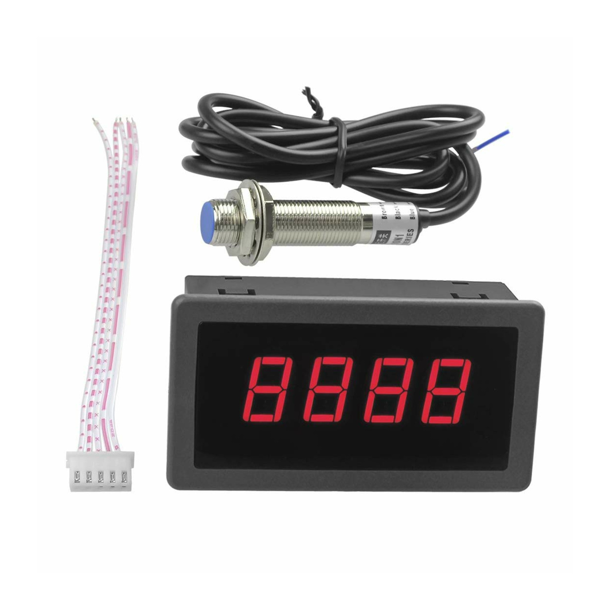 Tachometer Indicators Hall Proximity Sensor LED 4 Digit Red Display