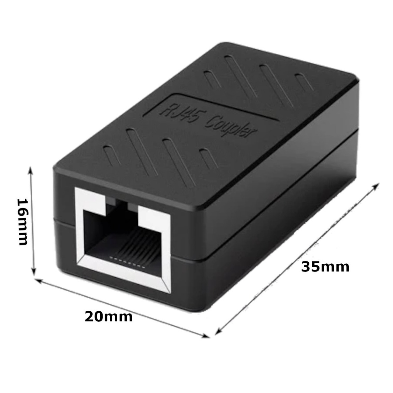 RJ45 Inline Coupler Cat7 Cat6 Cat5e Ethernet Network Lan Cable Extender  Female To Female Connector Jointer Black