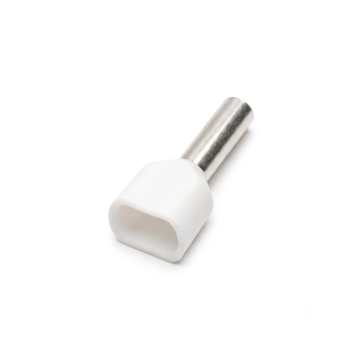 Twin Insulated Bootlace Wire Crimp Ferrule End Terminal Lug White-1sqmm