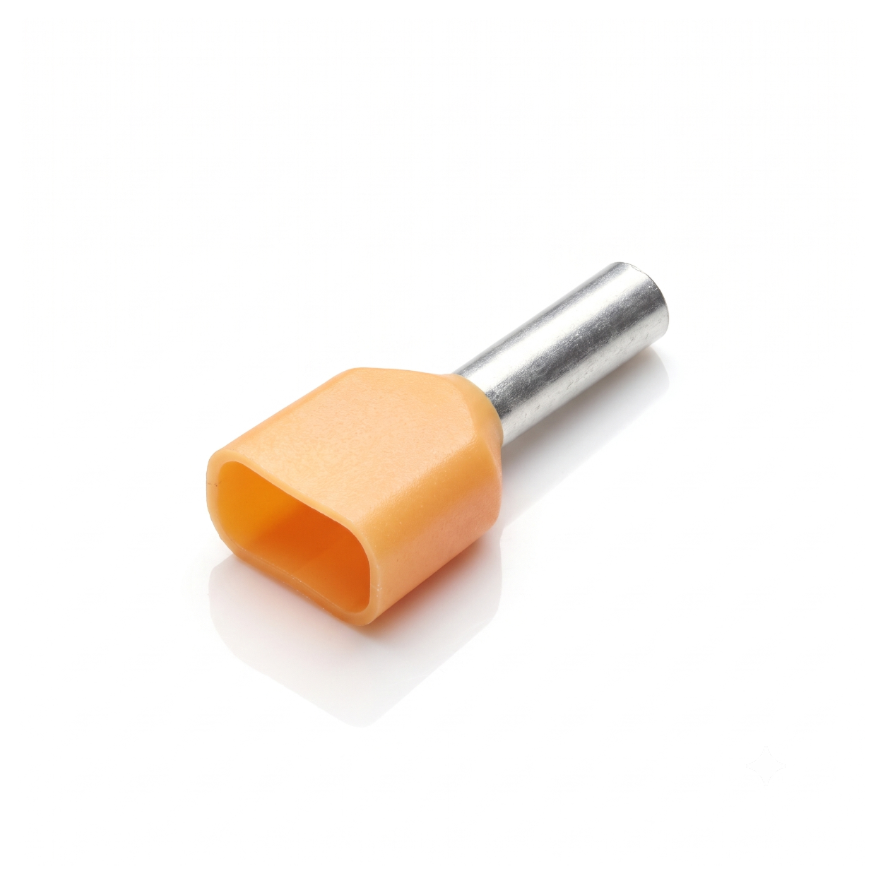 Twin Insulated Bootlace Wire Crimp Ferrule End Terminal Lug-Orange-4 sqmm