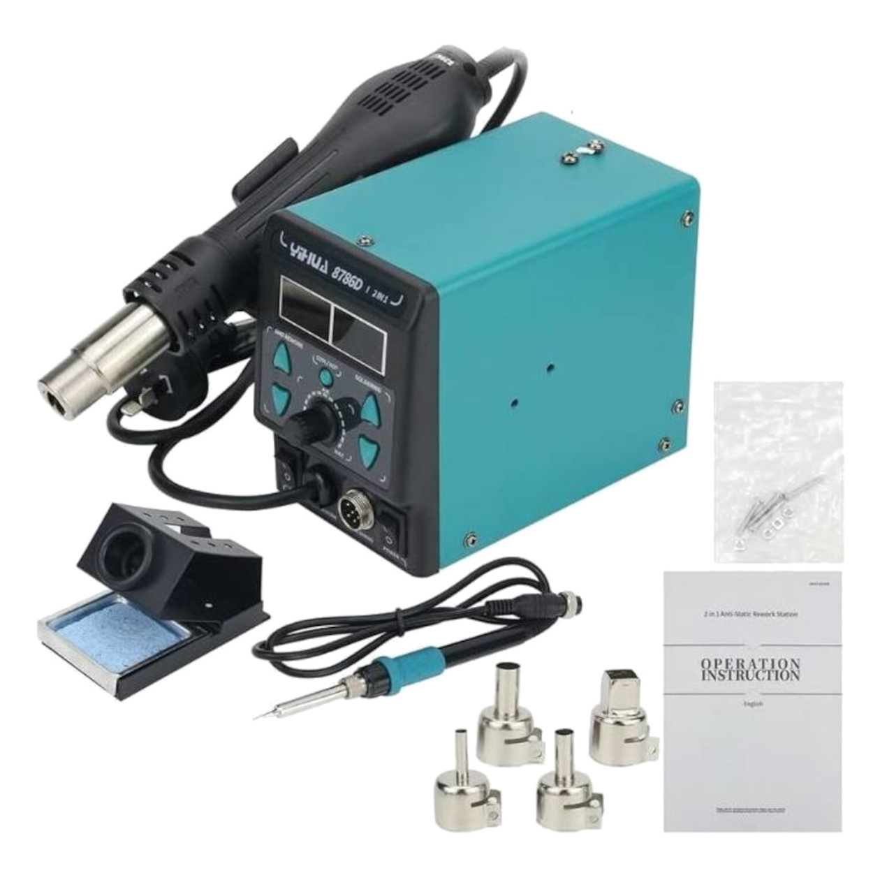 YIHUA 8786D I 2-in-1 Smart Hot Air Gun Soldering Iron Rework Station