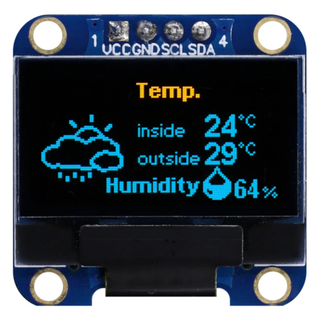 0.96" Inch 128 x 64 SPI I2C 4 Pin OLED Blue Display Module SSD1306 Controller