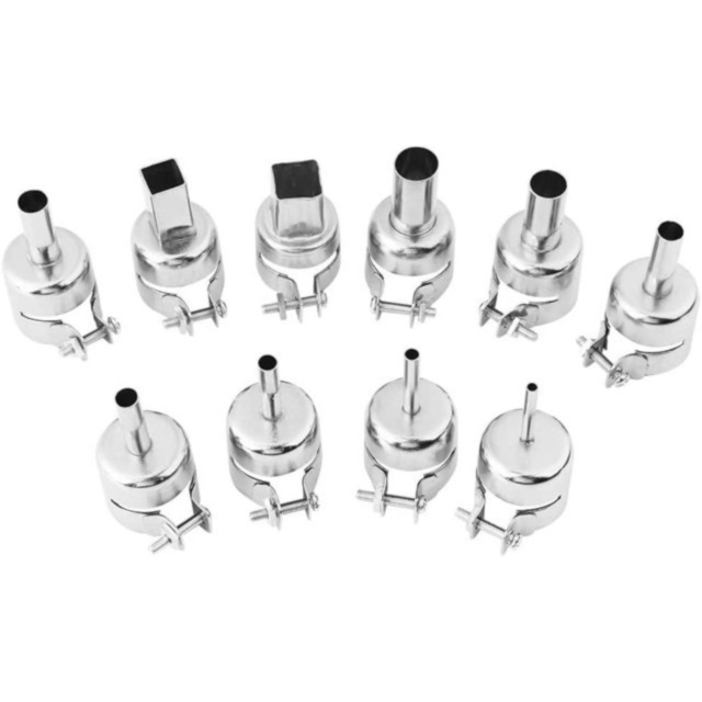 10pcs Hot air Gun Desoldering station Nozzles Kit for 850 852 858 and 878 Series Round Square