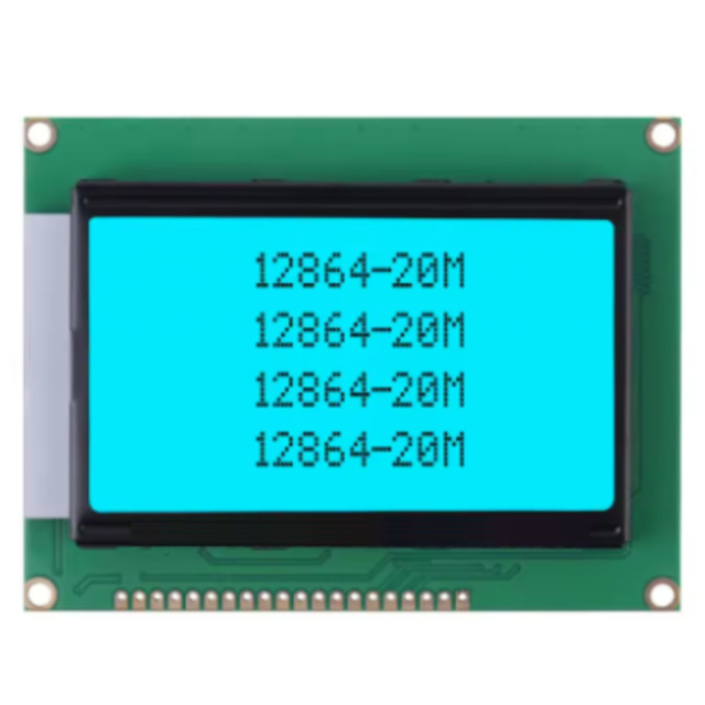 128 x 64 Dots Graphics Ice Blue LCD Display ST7920 SPI