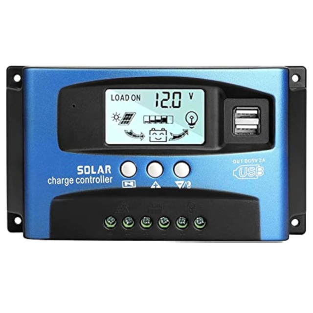 12V/24V 40A  Advanced PWM Solar Charge Controller LCD Battery Charger Dual USB Output