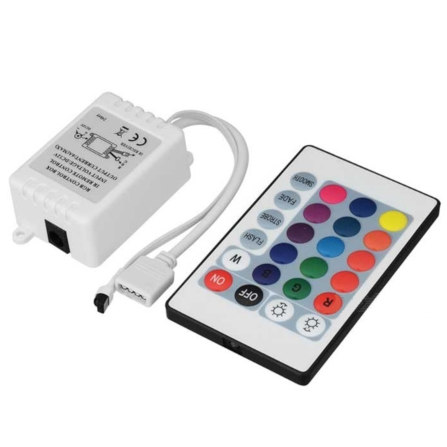 12V DC RGB  LED Light Strip Driver IR Remote Controller 24 Keys