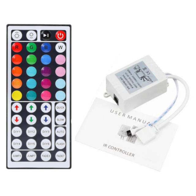 12V DC RGB  LED Light Strip Driver IR Remote Controller 44 Keys