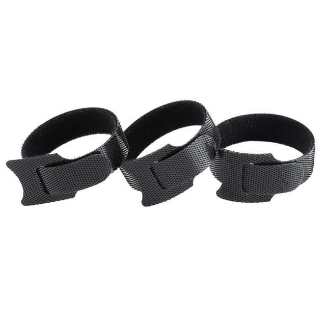 150mm Velcro Loop Straps Reusable Cable Ties Black 10 Pcs