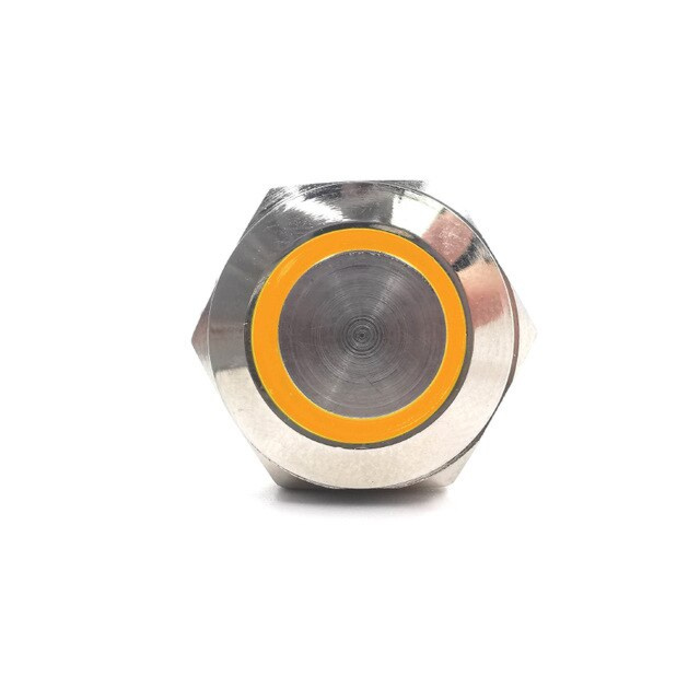 12mm ProMax PPS12005YRL Metal Push Button Switch Waterproof Latching Yellow