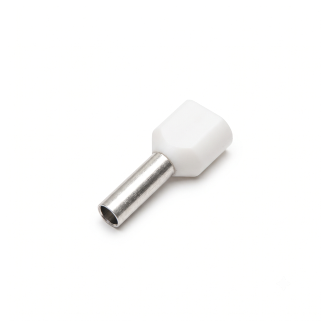 Twin Insulated Bootlace Wire Crimp Ferrule End Terminal Lug-white-0.75 sqmm