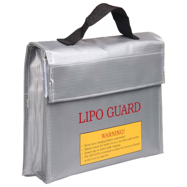 240x65x180mm Lithium Polymer Battery Fire and Water Resistant LiPo Li-ion Protection Bag Silver