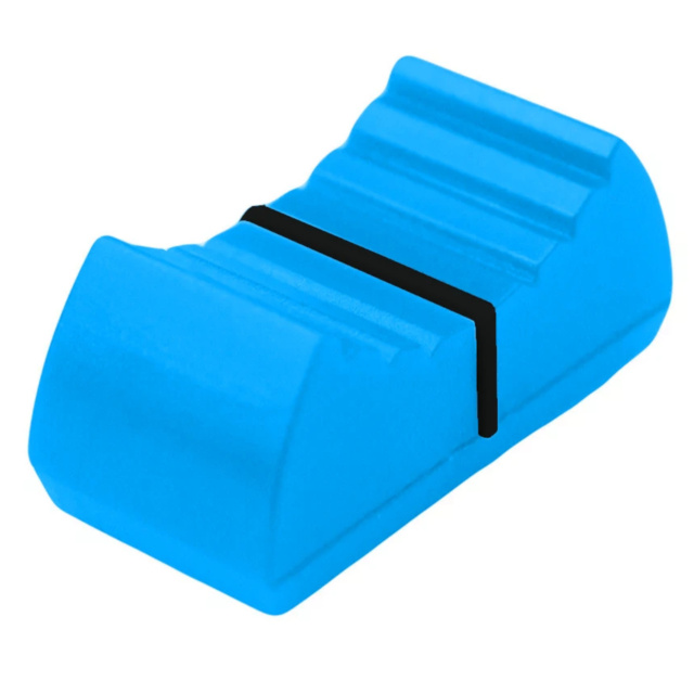 24x11mm Slider Shaft Potentiometer Knob Linear Switch Fader Cap Blue & Black