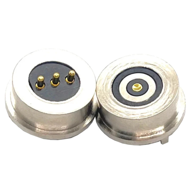 2P Magnetic Spring Loaded Pogo Pin 360° Blind Suction Circular Connector Male Female