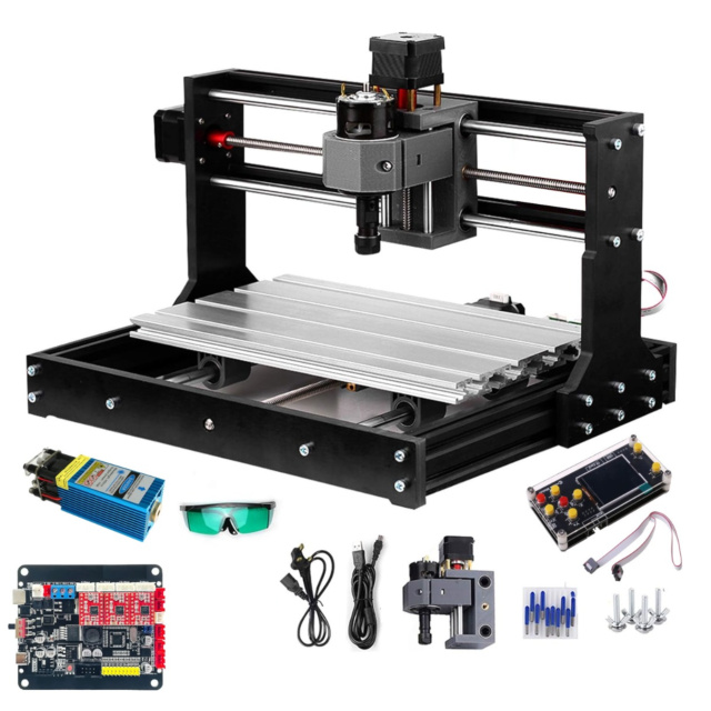 3018 Pro 3 Axis Desktop CNC with 5.5W Laser & Offline Controller Router Engraver DIY Unassembled Kit