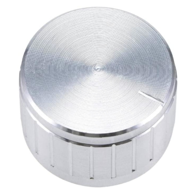 30mm Knurled Shaft Potentiometer Knob Rotary Switch Cap Silver Colour