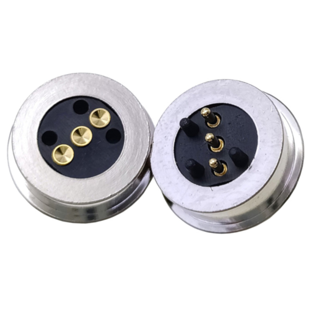 3P Magnetic Spring Loaded Pogo Pin Circular Polarised Connector Male Female