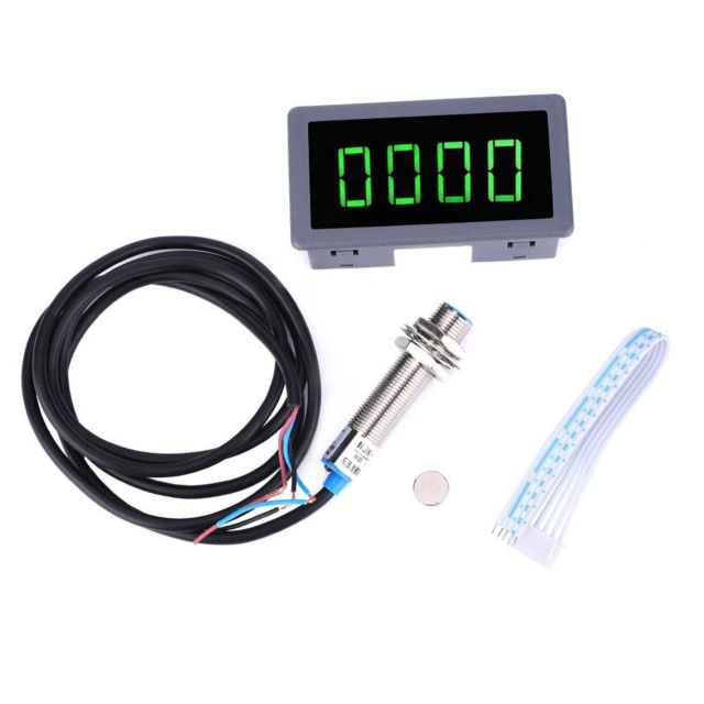Probots Tachometer Indicators Hall Proximity Sensor LED 4 Digit Blue