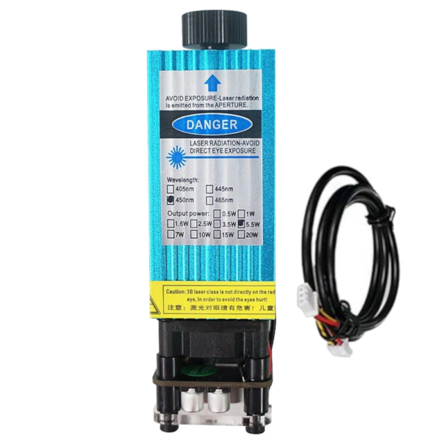 5.5W 450nm Wavelength Laser Module for CNC Engraving