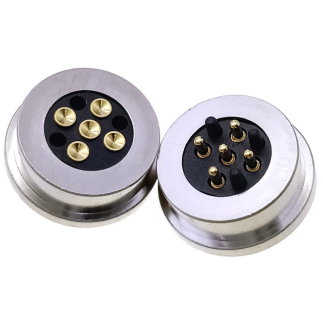5P Magnetic Spring Loaded Pogo Pin Circular Polarised Connector Male Female