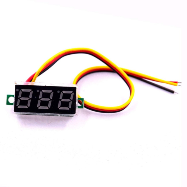 0.28inch 0-100V Three Wire DC Voltmeter Green