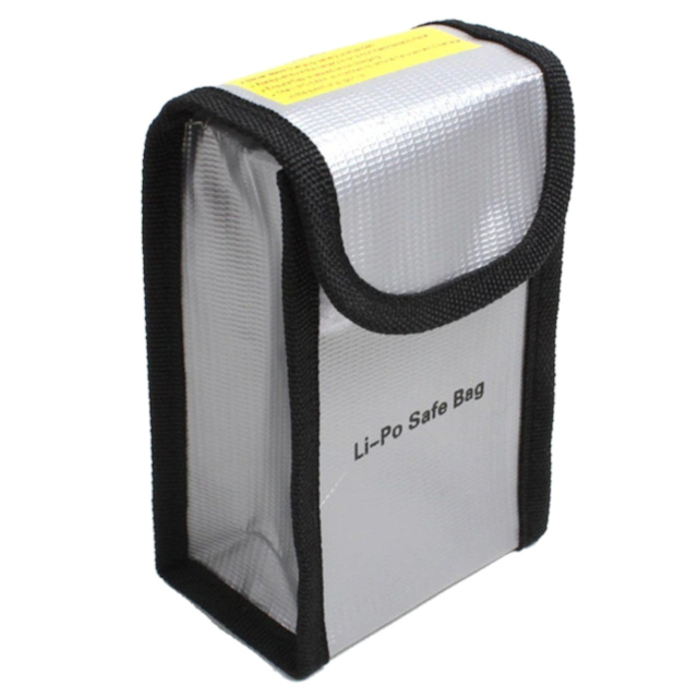 90x55x140mm Lithium Polymer Battery Fire and Water Resistant LiPo Li-ion Protection Bag Silver