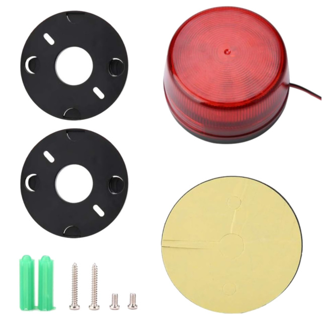 Promax DC 12V Red Flashing Strobe Light - Waterproof, Silent Beacon