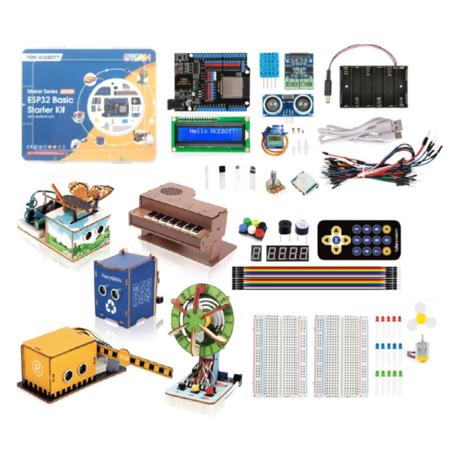 ACEBOTT  QE200 + QE201 ESP32 Starter Bundle Kit 