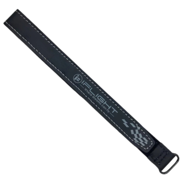 iFlight 20x300mm Microfiber RC Battery Strap - Extra Long Black Strap with Metal Ring