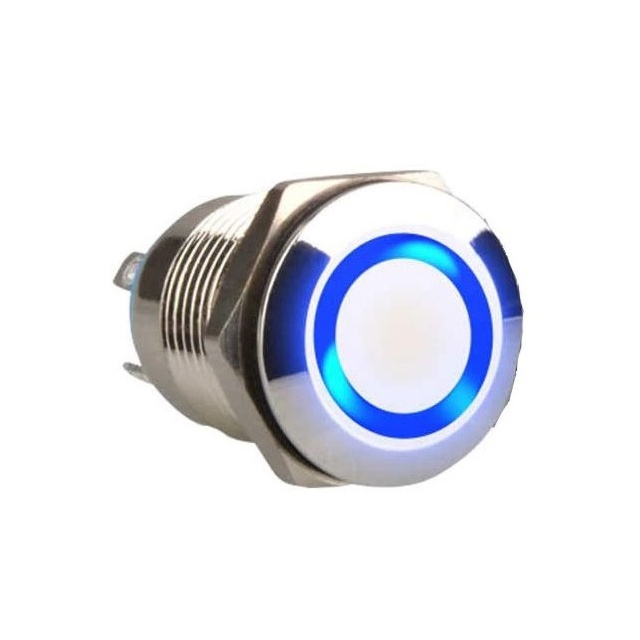 12mm ProMax PPS12006BRM Metal Push Button Switch Waterproof Momentary Blue
