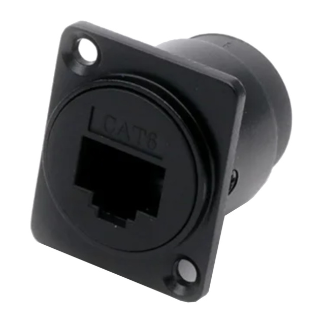 Cat6 to Cat6 Pass through Panel Mount Connector Female