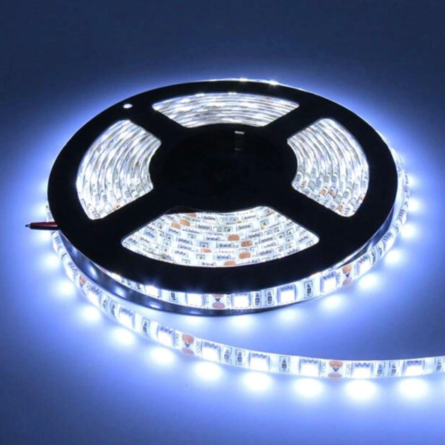 Cold White 24V Flexible LED Strip 5M 5050 SMD 60 LEDs Per Meter