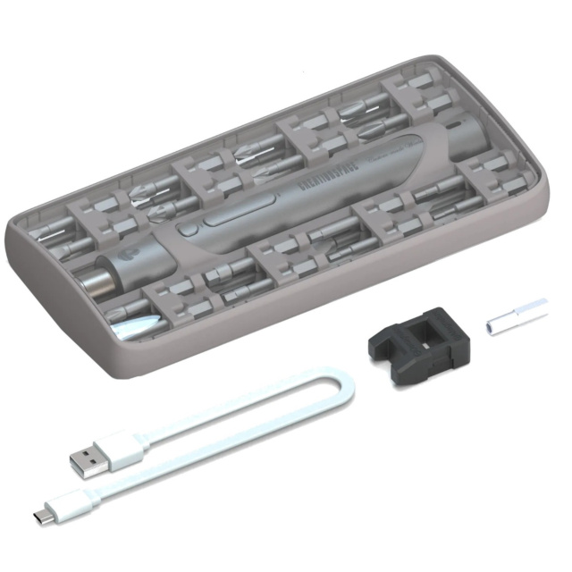 CS1901A Cordless Electric Screwdriver Set with LED 32 Magnetic Bits Adjustable Torque Rechargeable