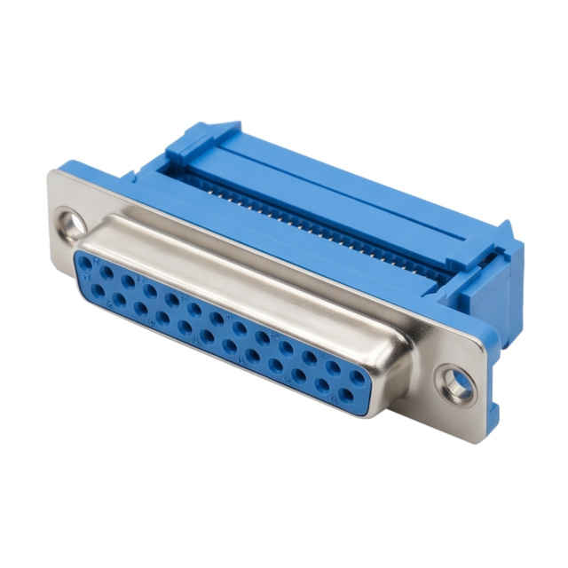 DB25 Female Crimp Connector for FRC Parallel Port with Strain Relief