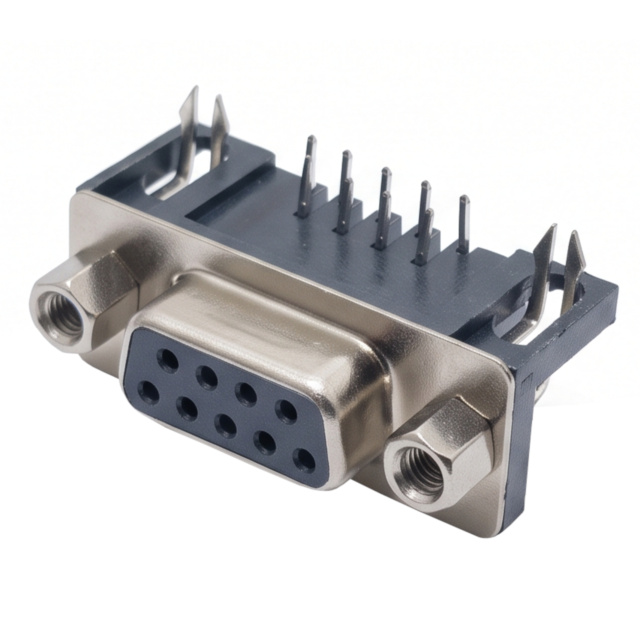 DB9 Female Right Angle PCB Mount D-SUB Connector