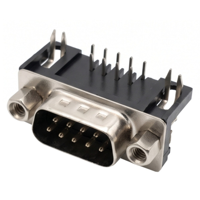 DB9 Male Right Angle PCB Mount D-SUB Connector