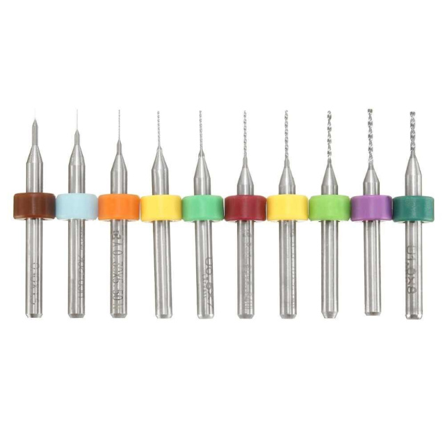 Drill Bits Kits 0.1 - 1 mm 10pcs with Storage Box