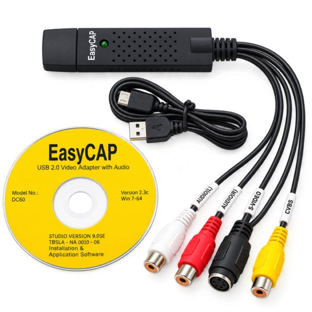 EasyCAP USB 2.0 Audio Video Capture Adapter RCA to USB Converter