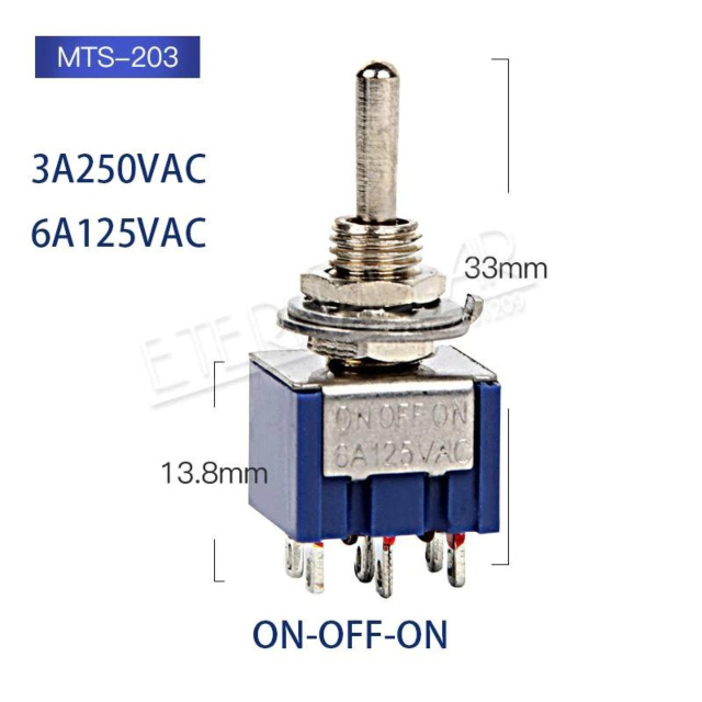 ProMax Toggle Switch 3 Position MTS-203  ( DPDT