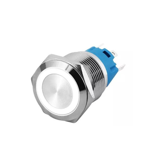 16mm ProMax PPS16005WRM Metal Push Button Switch Waterproof Momentary White