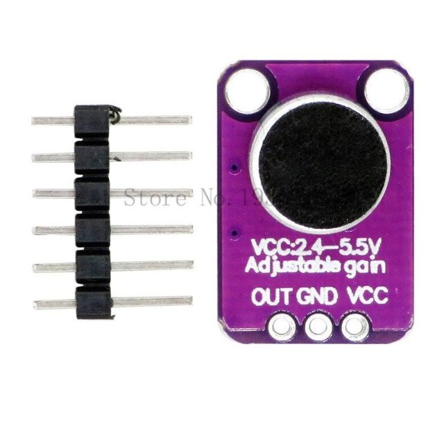 Microphone Amplifier with Adjustable Gain Module MAX4466 Electret Mic