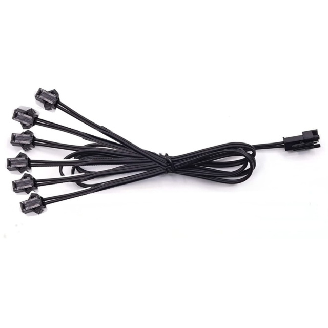 Flexible 6-in-1 Splitter Cable Connector for EL Wire - Multi-Port Power Extension