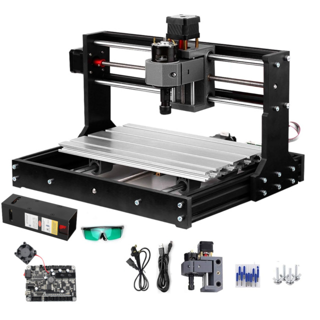 3018 Pro Desktop CNC Router & 20W Laser Engraver - 2-in-1 DIY Kit (5.5W Optical Power)