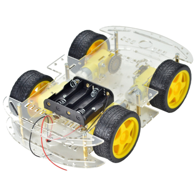 4WD Clear Acrylic Smart Robot Car Chassis Kit - Dual Deck Frame with 4x TT Motors